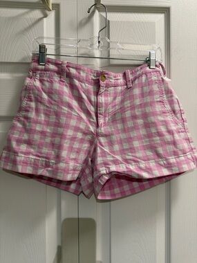 Polo by Ralph Lauren Pink and White Gingham High-Waist Shorts
